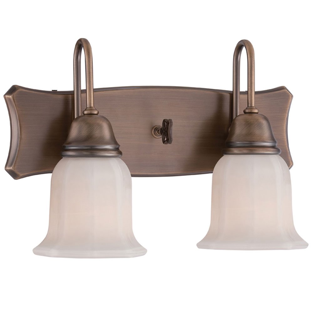 2 Light Wall Sconce in Old Satin Brass with White Opal