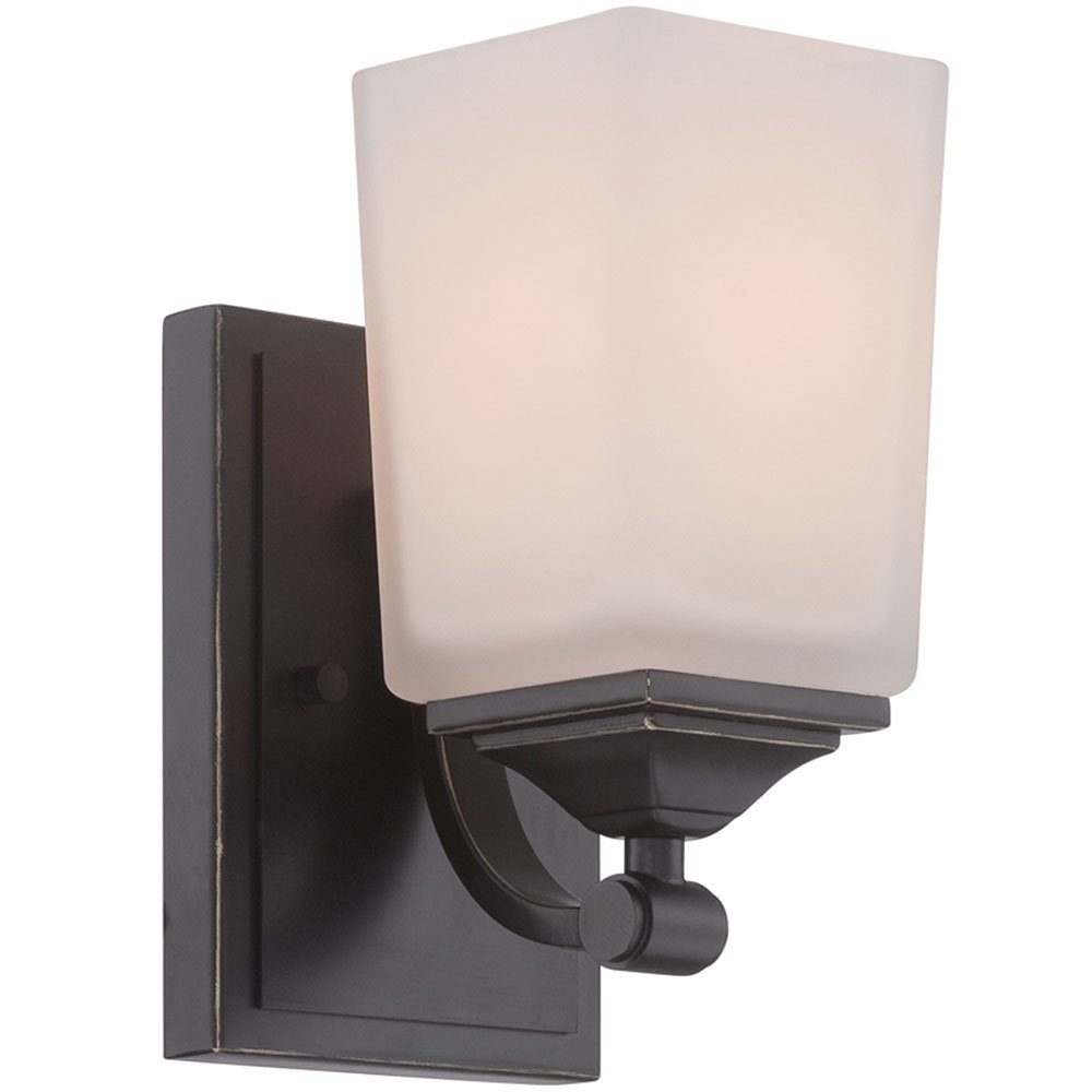 Wall Sconce in Old English Bronze with White Opal