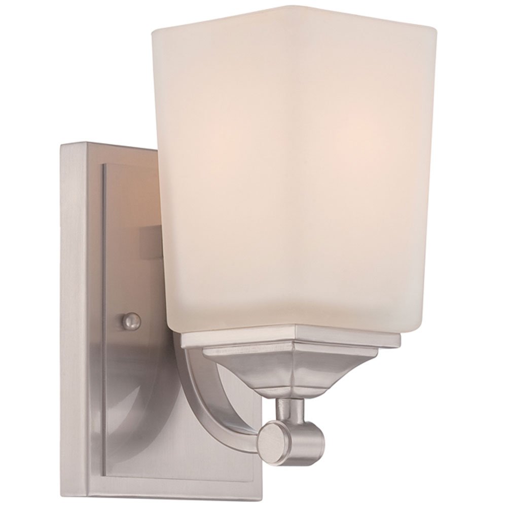 Wall Sconce in Satin Platinum with White Opal