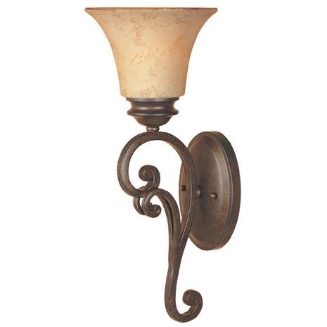 Interior Wall Sconce in Forged Sienna with Warm Amber Glaze