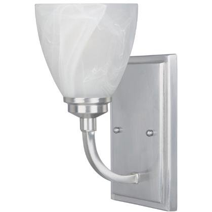 Wall Sconce in Satin Platinum with Alabaster