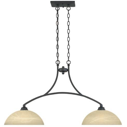 Chandelier in Burnished Bronze with Tea Stained Alabaster
