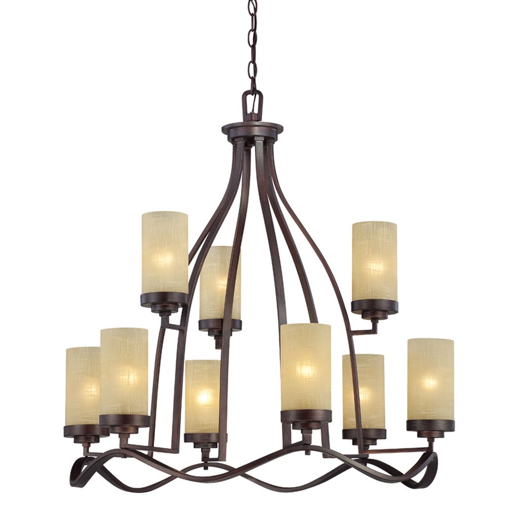 9 Light Chandelier in Tuscana with Antique Linen