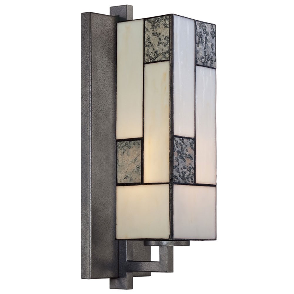Wall Sconce in Charcoal with Art Glass