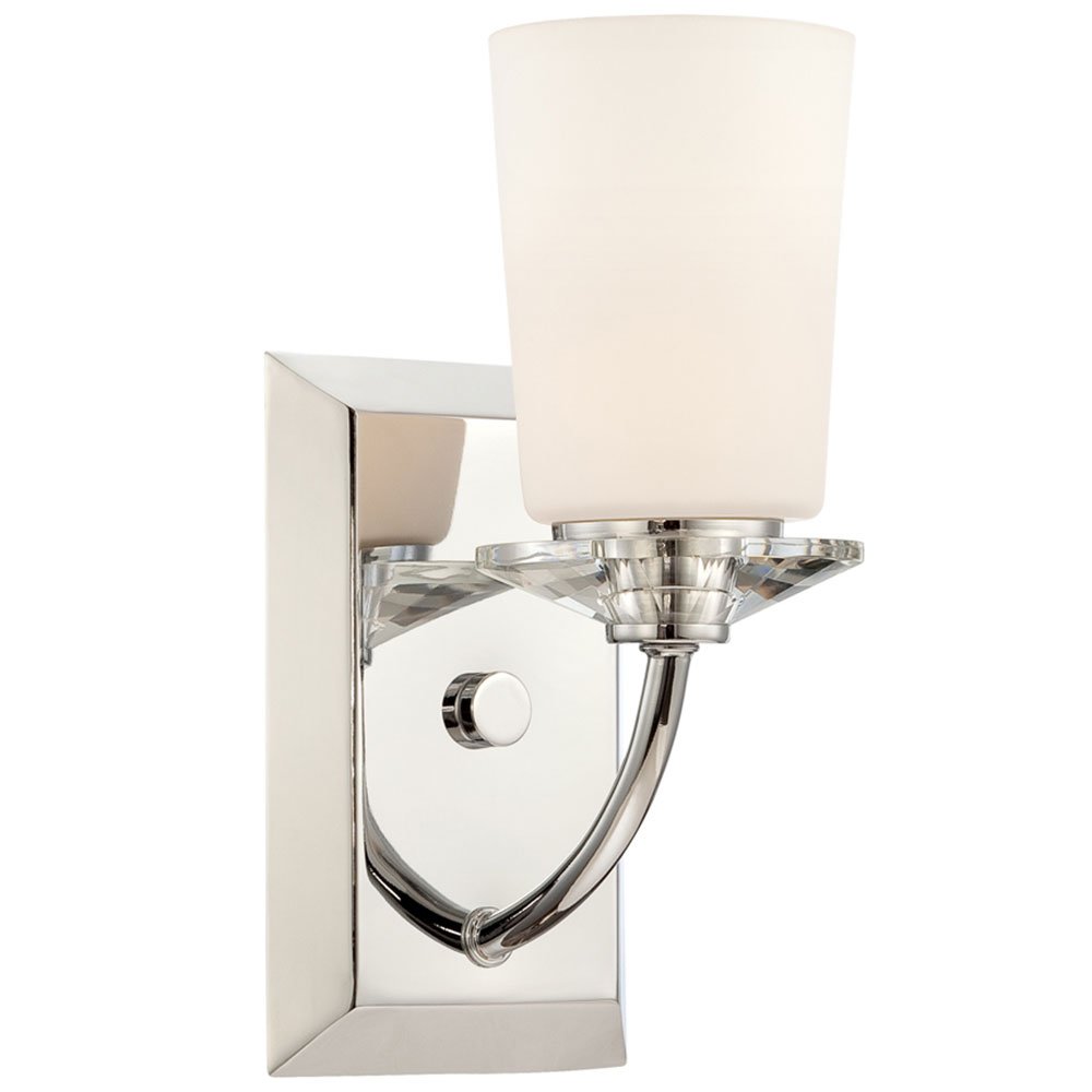 Wall Sconce in Chrome with White Opal
