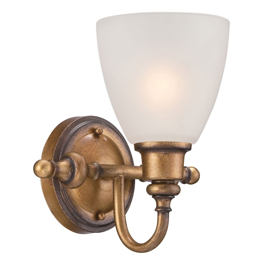 Wall Sconce in Aged Brass with Satin Etched
