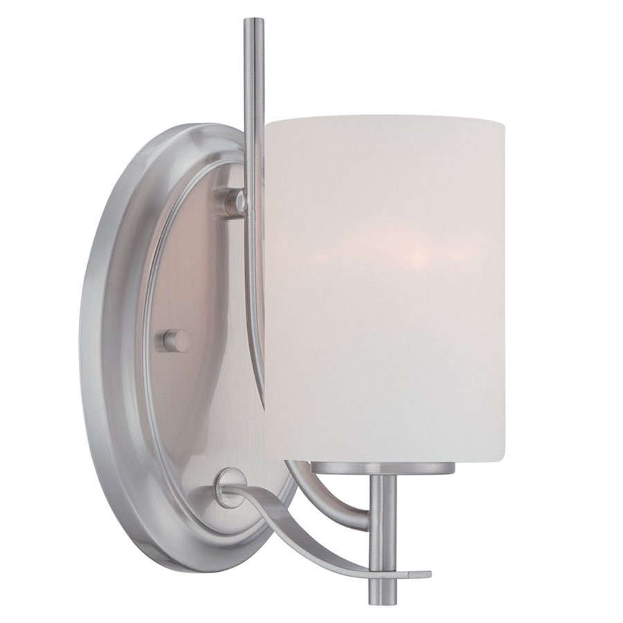 Wall Sconce in Satin Platinum with Frosted