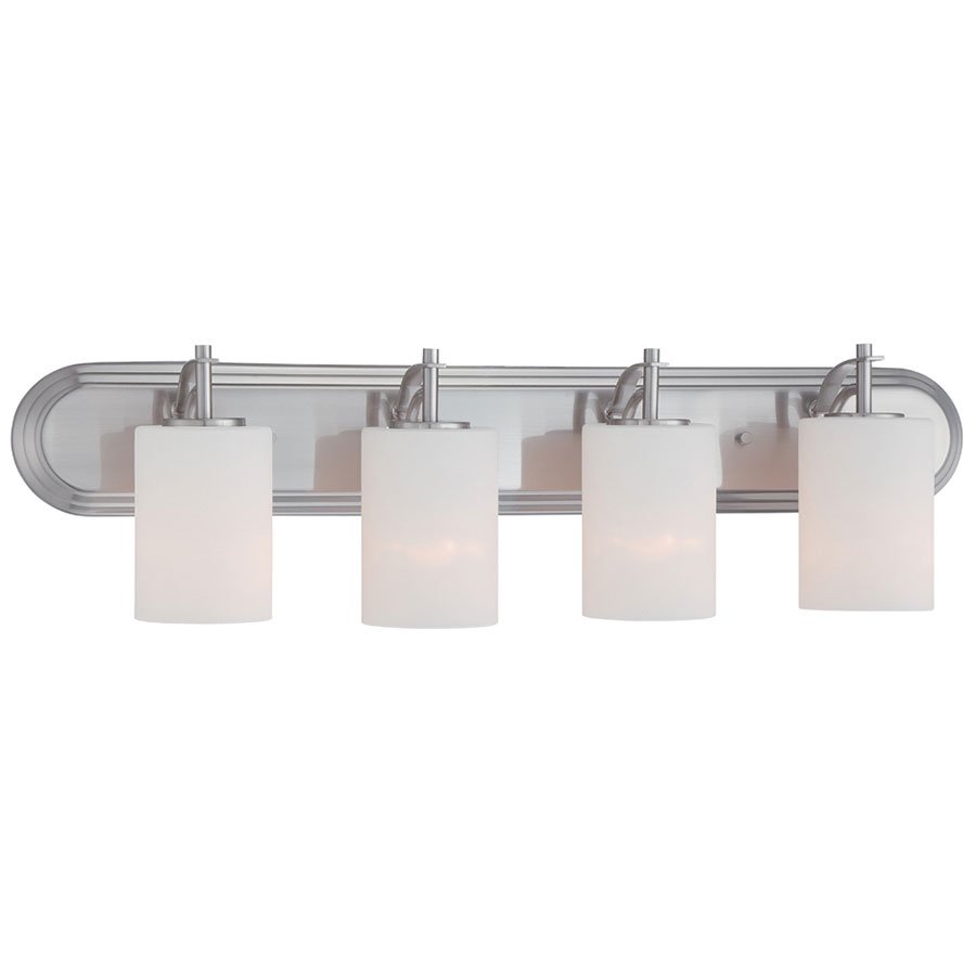 4 Light Bath Bar in Satin Platinum with Frosted