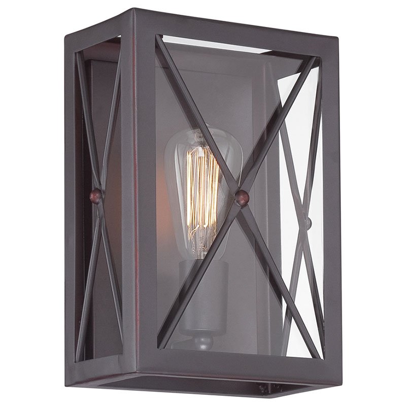 Wall Sconce in Satin Bronze with Clear