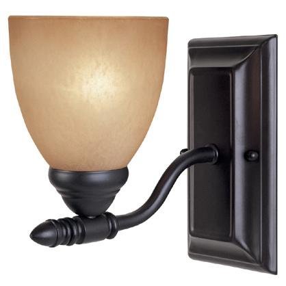 Interior Bath / Vanity / Wall Sconce in Oil Rubbed Bronze with Warm Amber Glaze