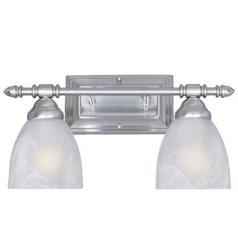 Interior Bath / Vanity / Wall Sconce in Satin Platinum with Faux Alabaster