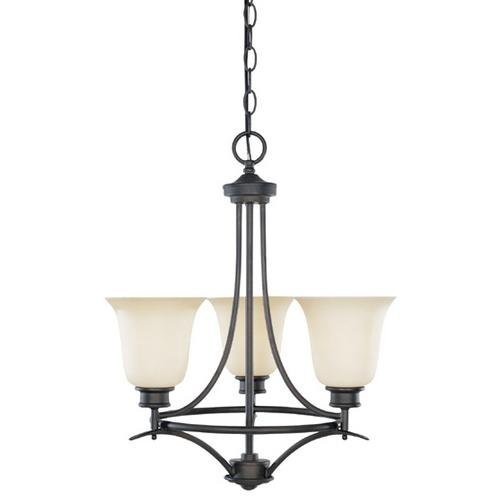 Interior Chandelier in Oil Rubbed Bronze with Satin Bisque