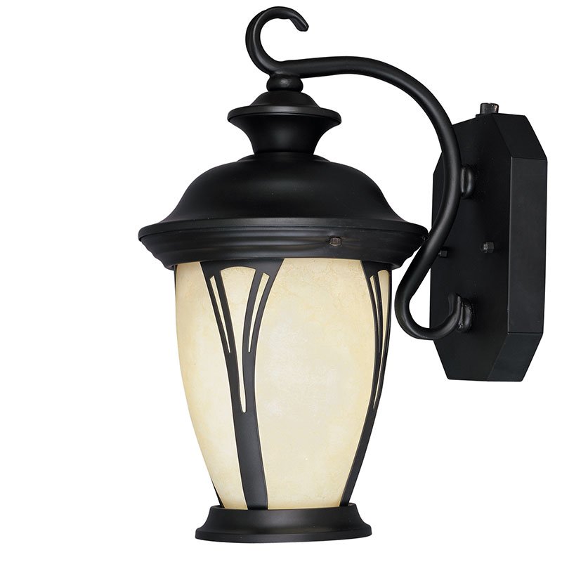 7" Wall Lantern - Energy Star in Bronze with Amber