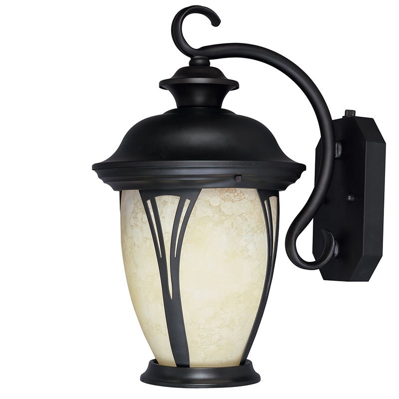 9" Wall Lantern - Energy Star in Bronze with Amber
