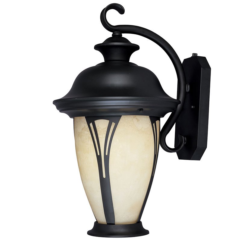 11" Wall Lantern - Energy Star in Bronze with Amber