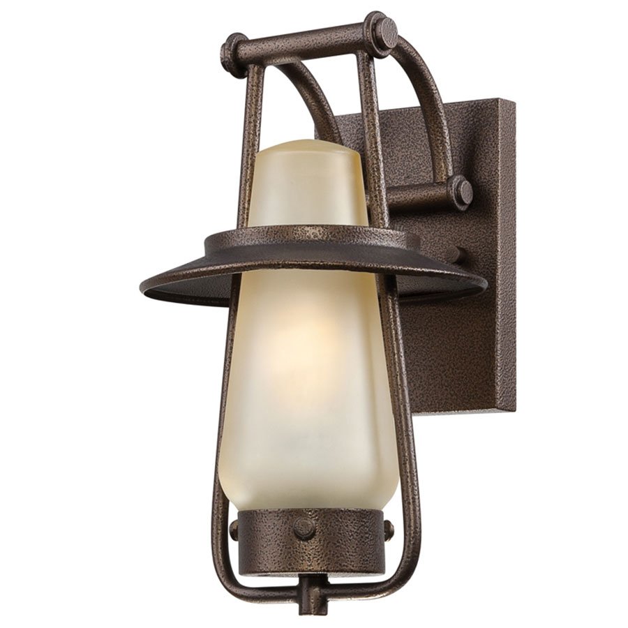 7" Wall Lantern - Energy Star in Flemish Bronze with Tea Stained