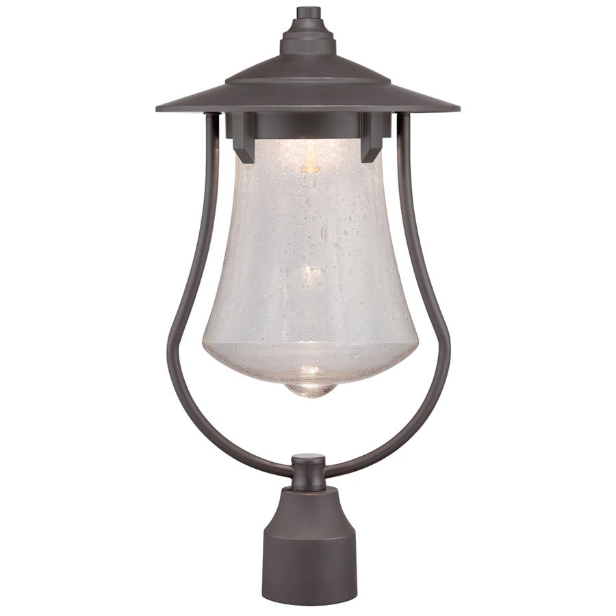 10" LED Post Lantern in Aged Bronze Patina with Seedy