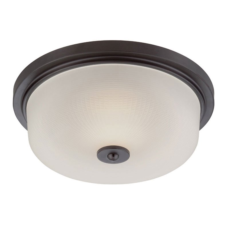 15" LED Flushmount in Oil Rubbed Bronze with Prism Frosted