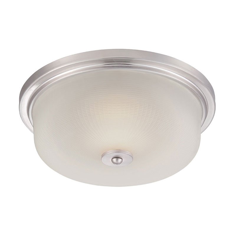 13" LED Flushmount in Satin Platinum with Prism Frosted