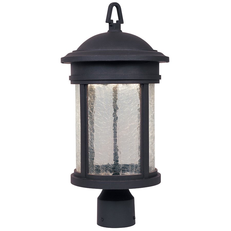 9" LED Post Lantern in Oil Rubbed Bronze with Clear Crackle
