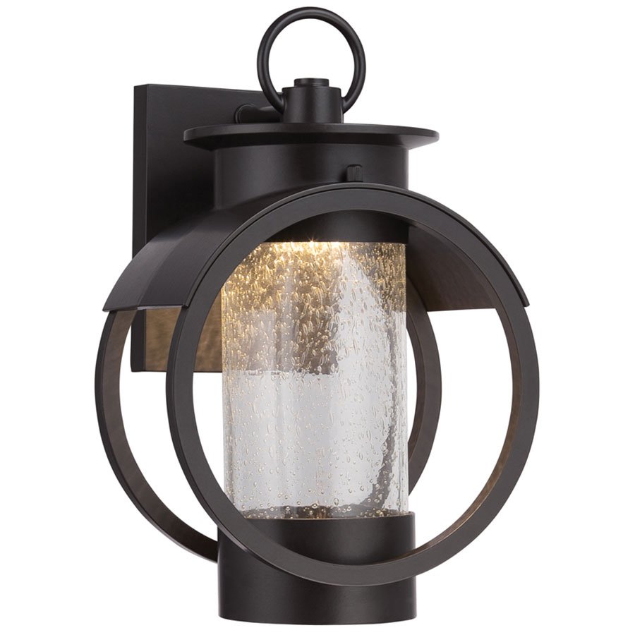 7" LED Wall Lantern in Burnished Bronze with Clear Seedy