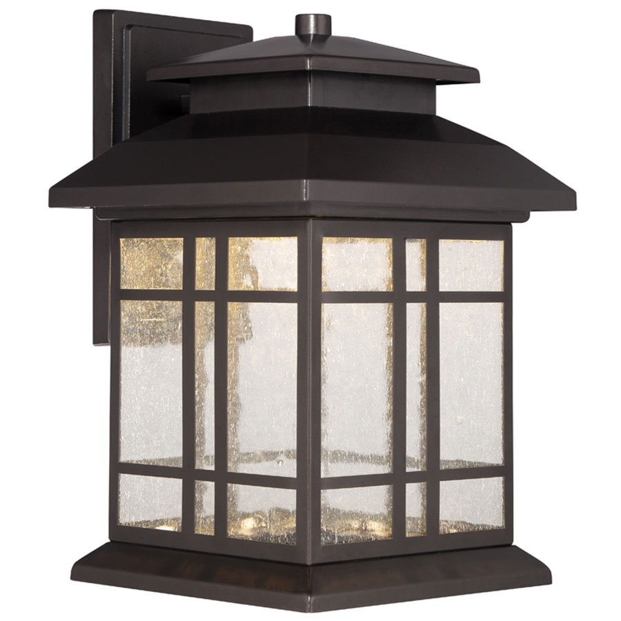8" LED Wall Lantern in Oil Rubbed Bronze with Clear Seedy