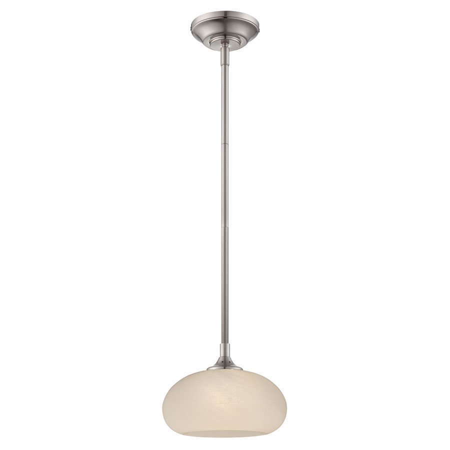 LED Mini Pendant in Satin Platinum with French Swirl