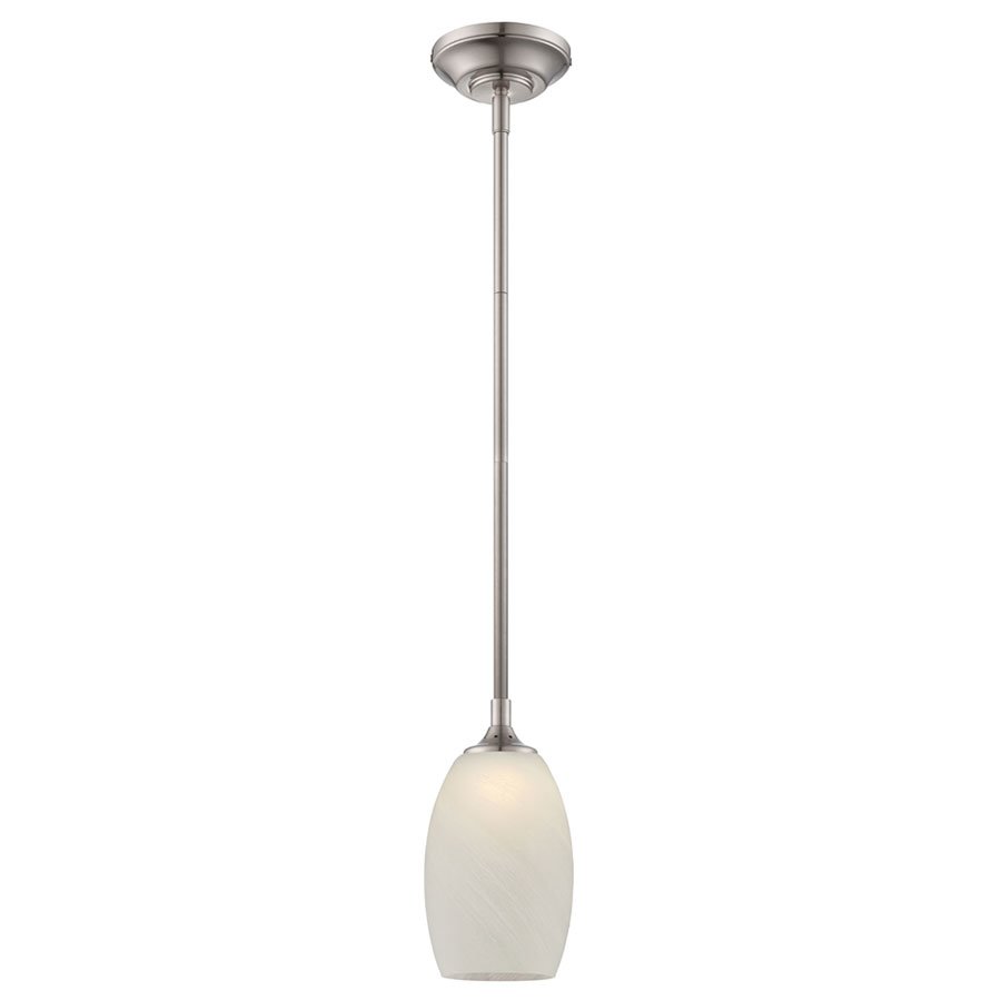 LED Mini Pendant in Satin Platinum with French Swirl