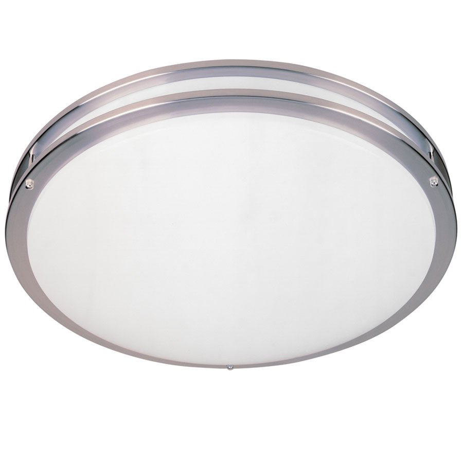 16" Fluorescent Flushmount in Satin Nickel with Acrylic Lens