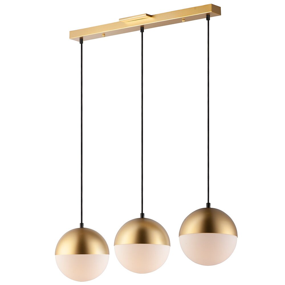 3-Light LED Pendant in Metallic Gold