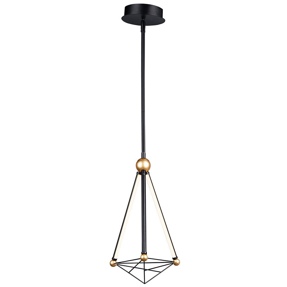Small LED Pendant in Black / Gold