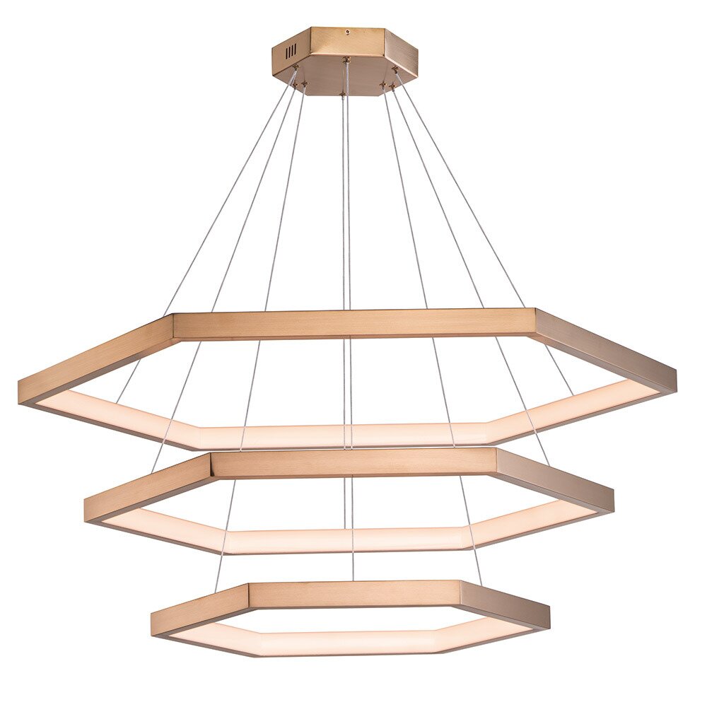 3-Tier LED Pendant in Brushed Champagne