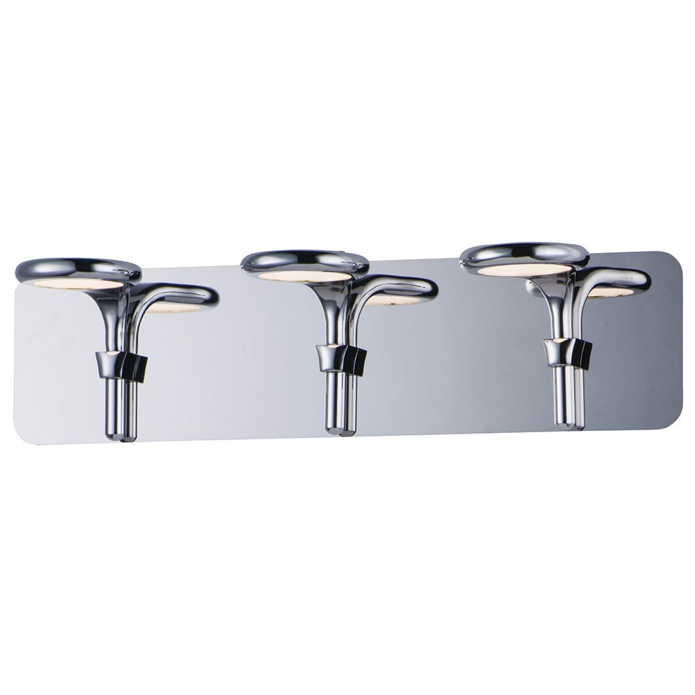 3-Light LED Wall Sconce in Polished Chrome