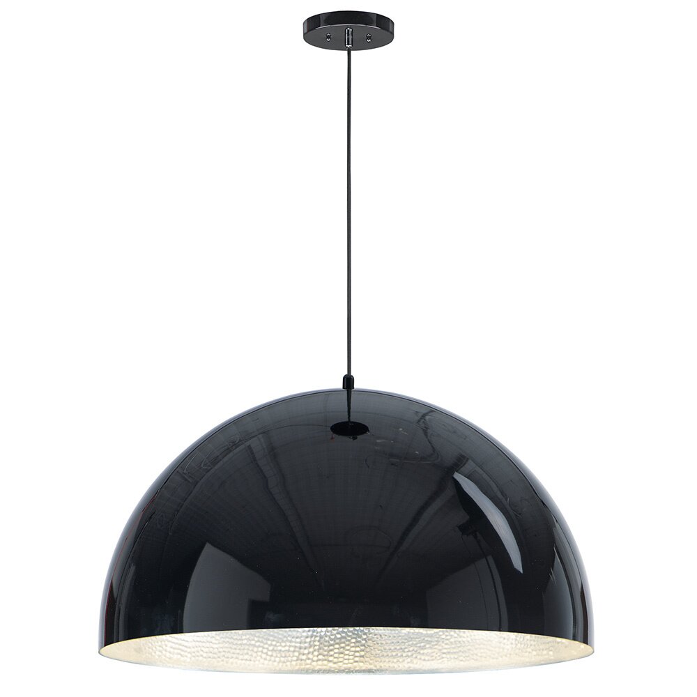 1-Light 31" LED Pendant in Gloss Black / Aluminum