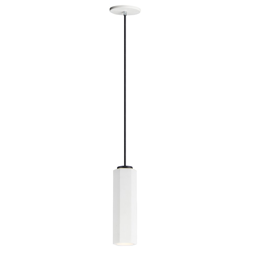 LED Plaster Pendant in White / Black