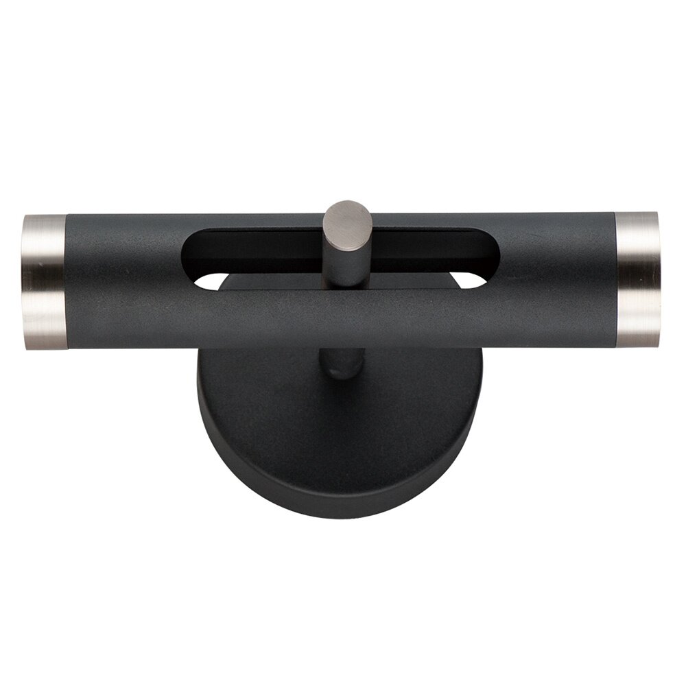LED Wall Sconce in Black / Satin Nickel