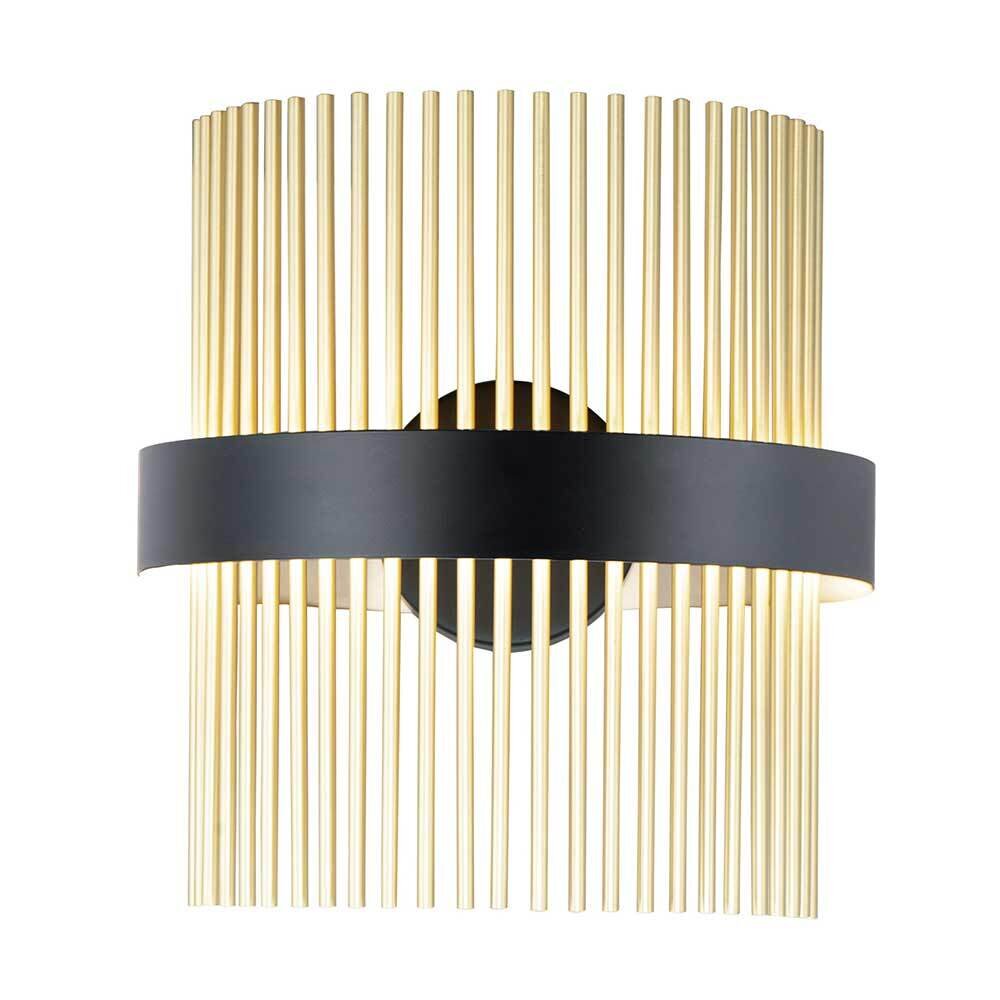 LED Wall Sconce in Black / Satin Brass