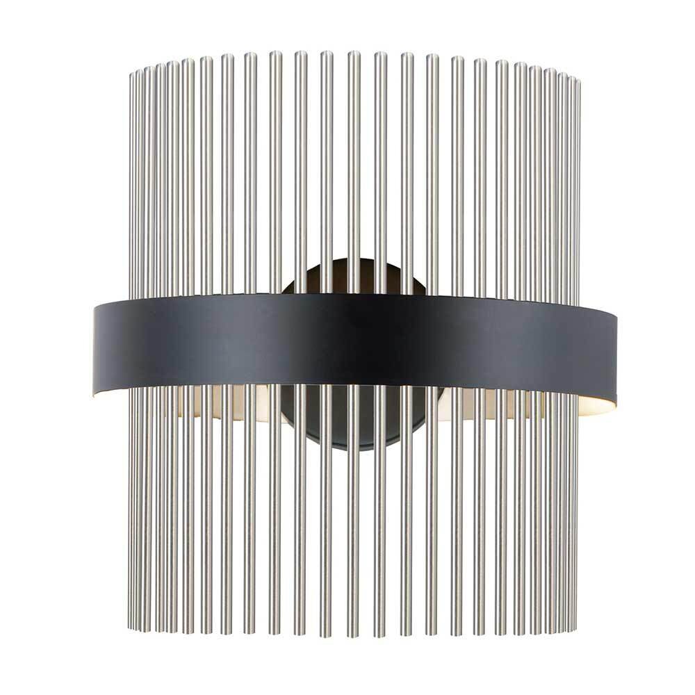 LED Wall Sconce in Black / Satin Nickel