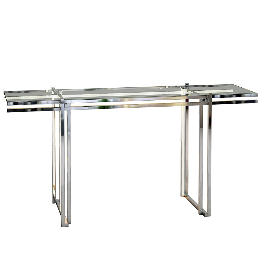 LED Console Table in Polished Chrome