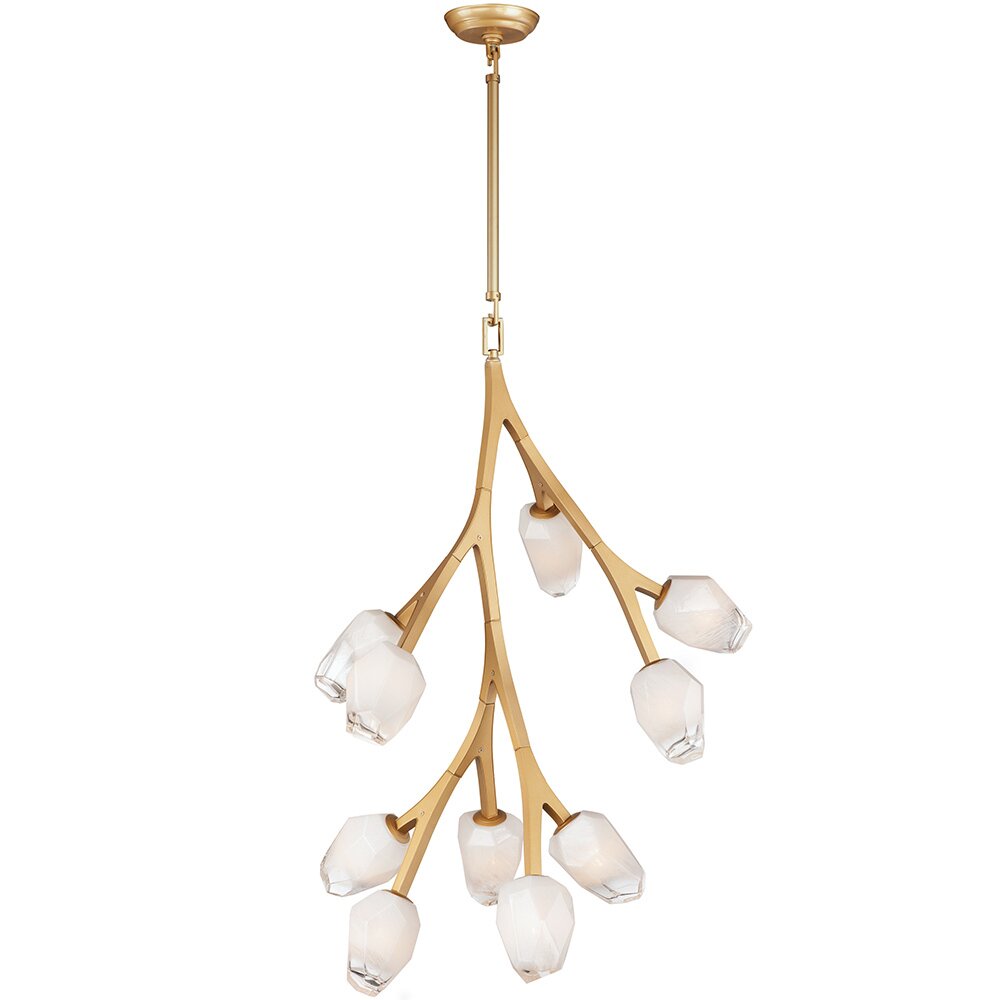 10-Light Pendant in Natural Aged Brass