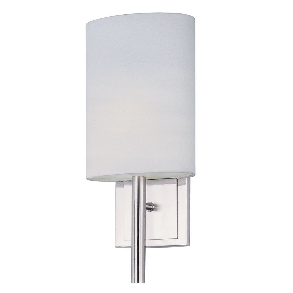 Quadruple Wall Mount in Satin Nickel with White Linen Shade