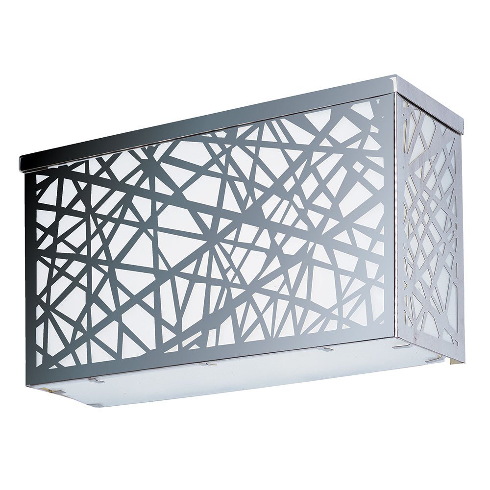 LED Large Outdoor Wall Sconce in Polished Chrome with White Glass