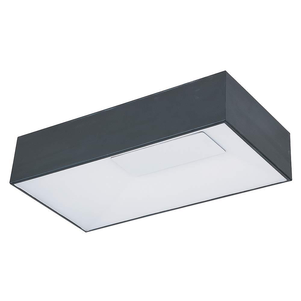 LED Flush Mount in Black with White Glass