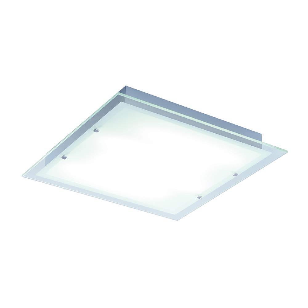 Flush Mount in Brushed Aluminum with Clear Glass