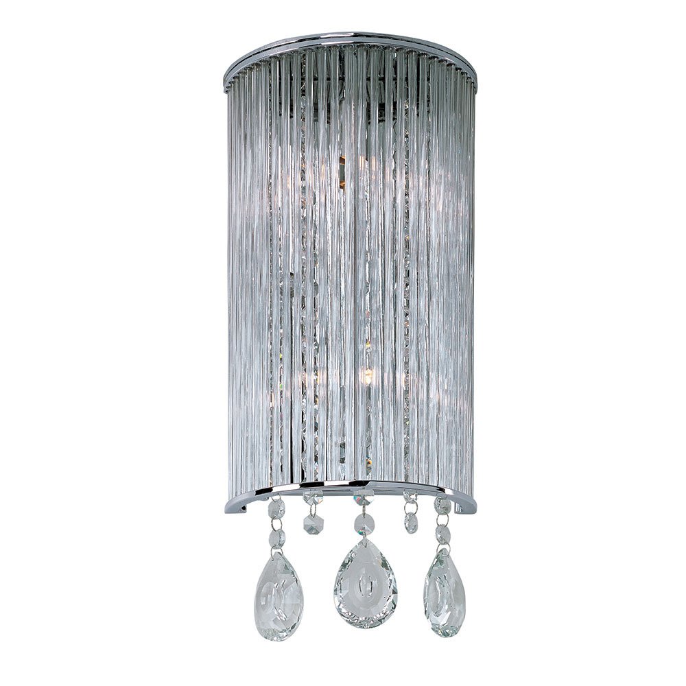 Double Wall Lamp in Polished Chrome with Clear Glass