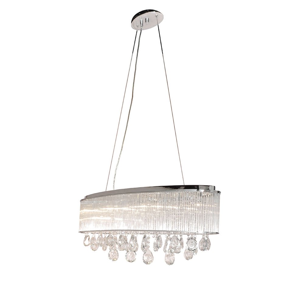 7 Light Pendant in Polished Chrome with Clear Glass