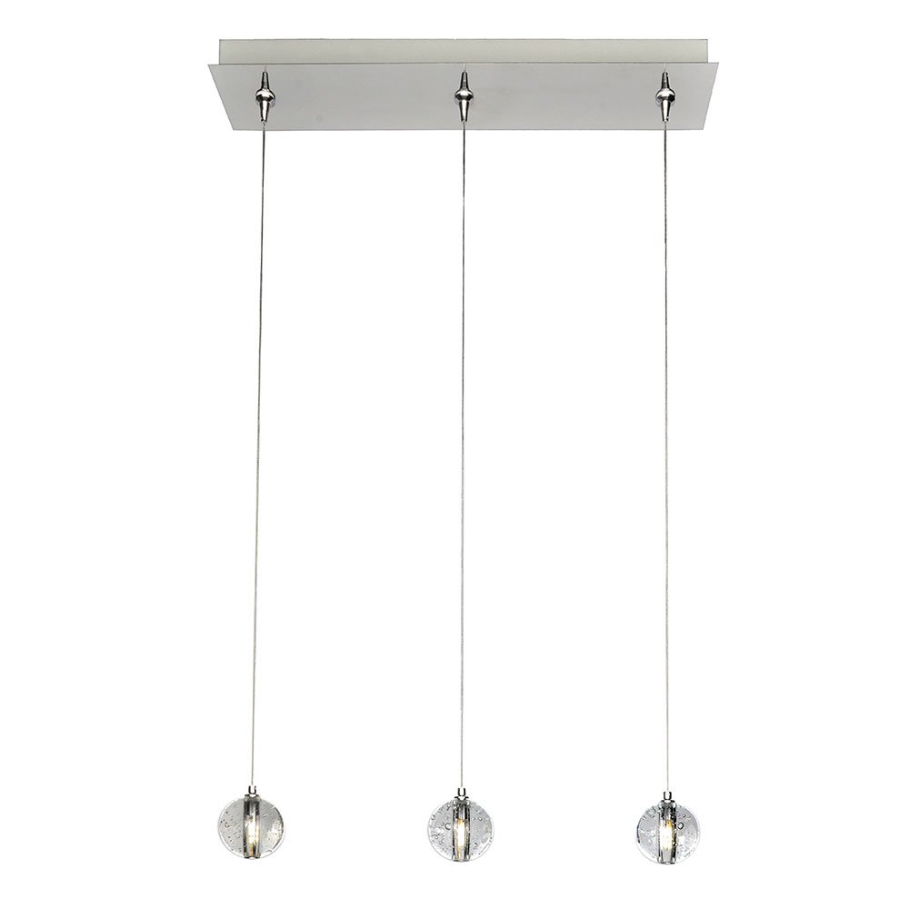 RapidJack Linear Pendant in Polished Chrome with Bubble Glass