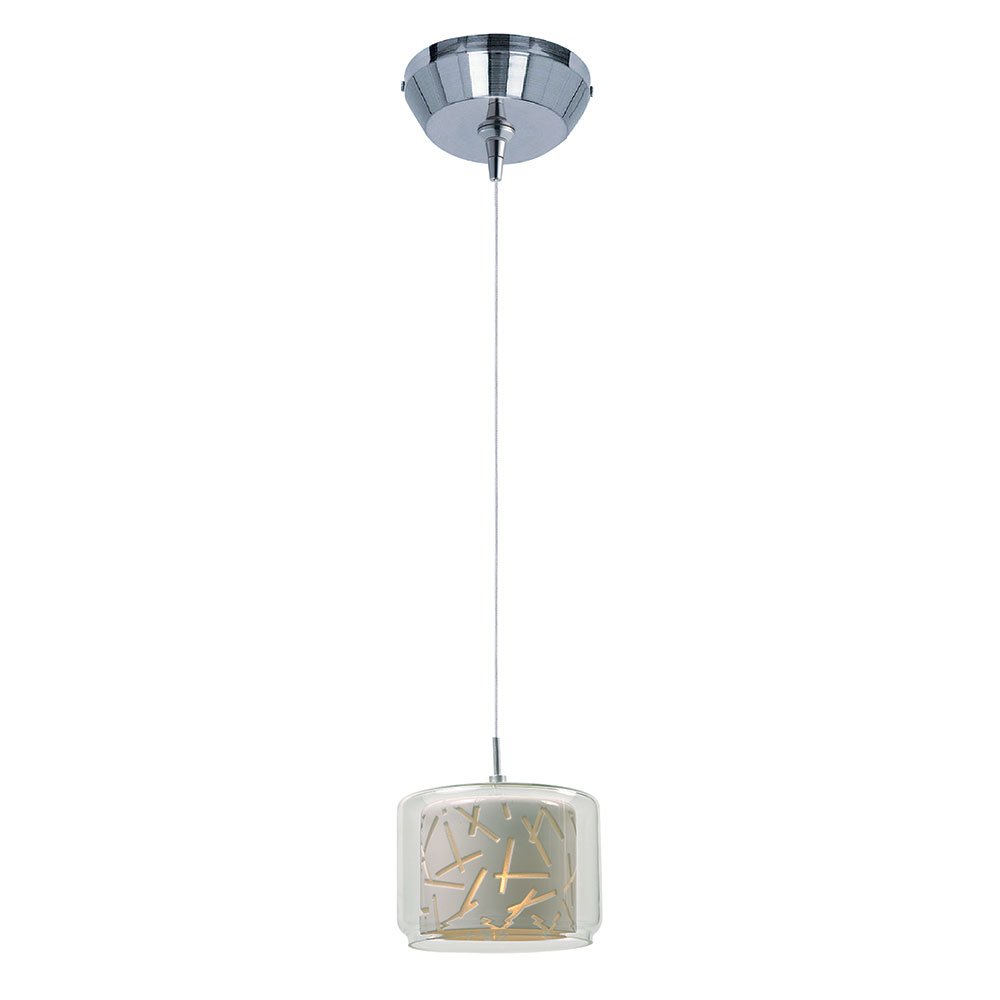 RapidJack Mini Pendant in Polished Chrome with Clear/White Glass