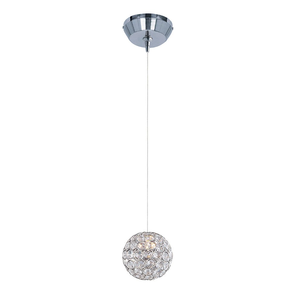 RapidJack Mini Pendant in Polished Chrome with Crystal Glass