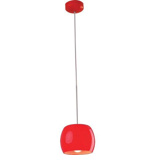 8" 1-Light Pendant in Red Glass